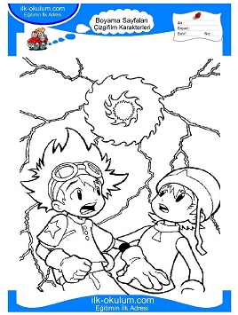 Çocuklar İçin Digimon Boyama Sayfaları 